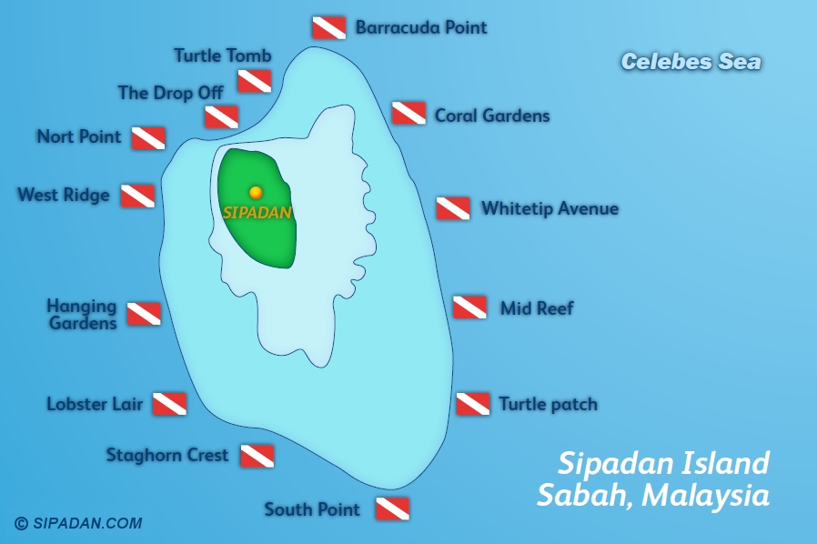 Sipadan Dive Site Map